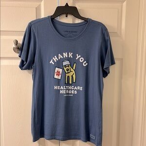 Life Is Good Blue Healthcare Heroes Tee